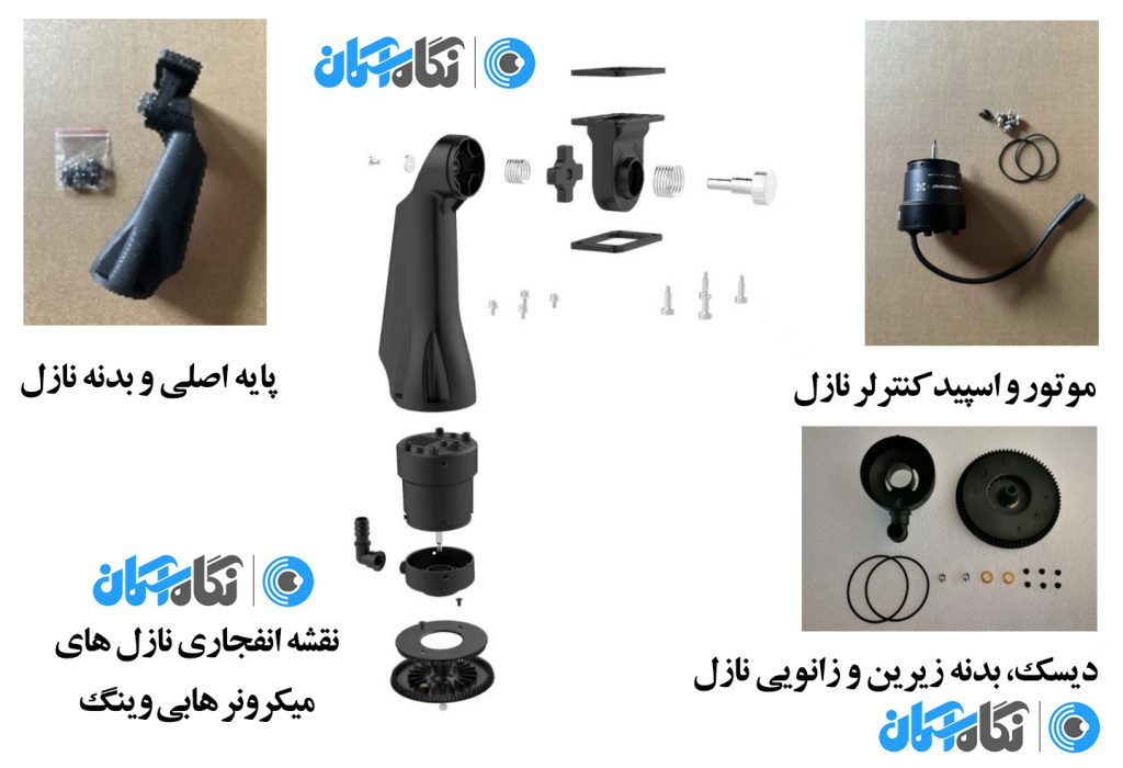قطعات نازل میکرونر هابی وینگ hobbywing برای پهپاد سمپاش